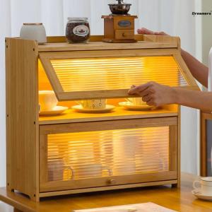 Desktop Storage Box Tea Set Water Cup Storage Rack Kitchen Tableware Baby Food Supplement Bottle Dustproof Storage Manufacturer