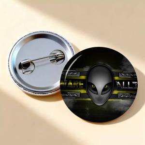 Alienware Gaming Round Button Pins Slogan Creative Brooches Backpack Clothes Decoration Fashion Cartoon Jewelry Gifts