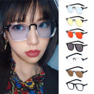 Nicedays🍒Kacamata Hitam Candy Persegi Wanita Dan Pria Warna Optik Anti Dengan Fashion Korea Square Sunglasses COD