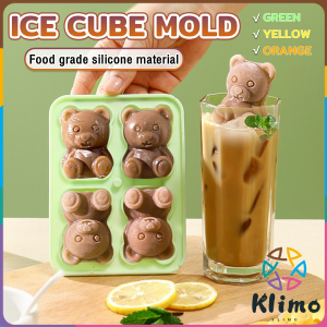 Klimo 4 Grid 3D Little Bear Shape Ice Cube Silicone Mold Household DIY Juice Milk Ice Machine