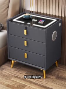Bedside table that can listen to music bedroom multifunctional LED lamp with bedside table wireless charging bedside table