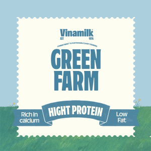 Vinamilk Green Farm High Protein Low Fat UHT Milk 250ml - Lactose Free
