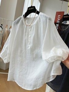 Stylish French Embroidered Summer Blouse 7/8 Sleeve