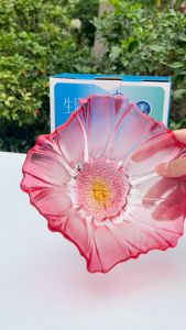 Tô Thủy Tinh Kiểu Mẫu Hoa Hướng Dương Trưng Bày Đựng Hoa Quả Mứt Bánh Kẹo Nhiều Màu Elegant