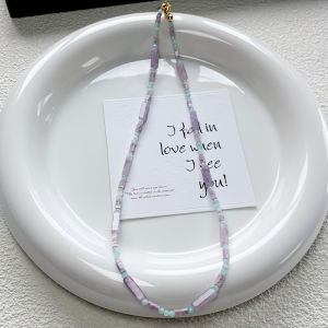 Natural Stone Beaded Necklace Womens Style Luxury Minimalist Millie Taro Mud Bobo Tianhe Stone Clavicle Chain Versatile Elegance