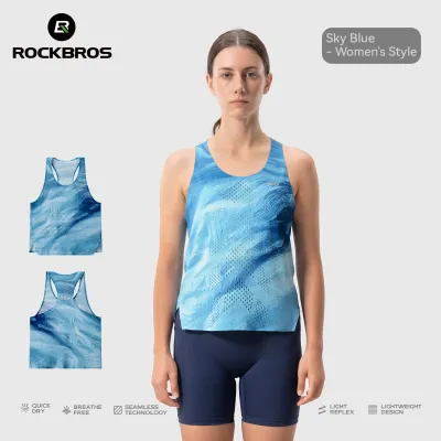 ROCKBROS Sports Vests Lightweight Breathable Marathon Racing Jogging Tops Men Women Outdoor Running Cycling Training Quick-Drying Vests