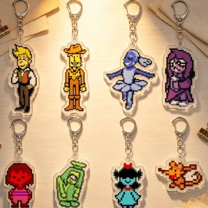 Bandai | for Deltarune Chapter 5 Game Peripheral Seven Colored Flowers Flowery Aqua Acrylic Keychain Decoration Pendant Festival Gift