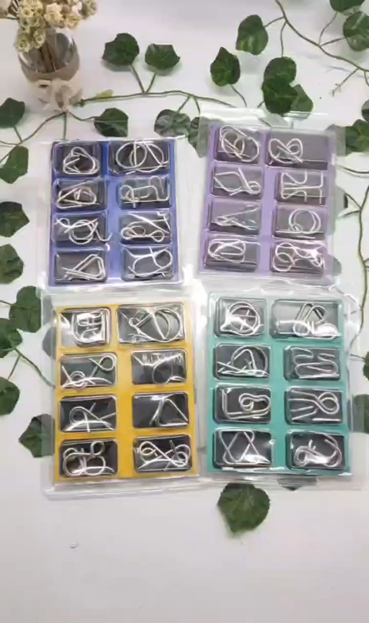 JoyToys（Kotak plastik）Metal Puzzle Logam 3D Brain Game 8in1 Latih Asah Otak Asah Otak Mainan Untuk Anak-anak