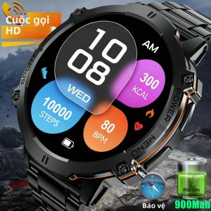 Đồng Hồ Thông Minh Quân Sự Mới 2025 Hỗ Trợ Gọi Bluetooth GPS La Bàn Đo Độ Cao Khí Áp Chống Nước 10ATM Dành Cho Nam Tích Hợp Theo Dõi Nhịp Tim
