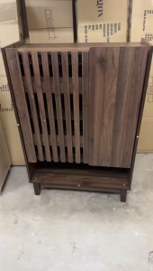 Shoe Cabinet Singapore 2 Door Shoe Rack Rak Kasut Walnut / Natural Color Flexidesignx CARLOS