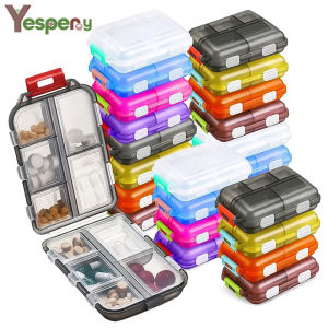 YESPERY กล่องเก็บยา 10 ช่อง สำหรับ ดิจิทัลยา ยา การเดินทาง กล่อง แบบพกพา ใส่ยา เม็ด