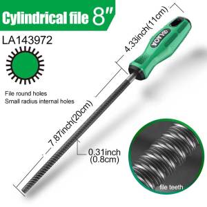 LAOA | LAOA 8" 5PCS File Set Triangular/Flat/Semicircular/Square/Round Metal Files T12 Steel Hand Tools for Deburring Grinding
