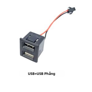 JCD | 1 Cái DIY Đen 2 Lớp USB Nữ Đế Type-C Ổ Cắm Có Cáp Sạc Kết Nối Ổ Cắm Điện 5V 12V 20V 30V