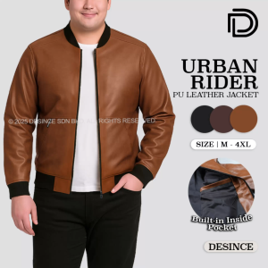 🇲🇾 DESINCE Jaket Kulit Jacket PU Leather Motorcycle WindBreaker Casual Smart Outerwear Lelaki  MT 189