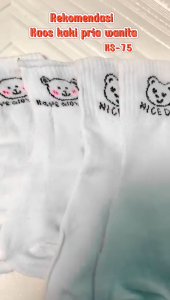KS75 Kaos Kaki Pria Wanita Panjang Setinggi Betis Motif Bear New Fashion Style Socks