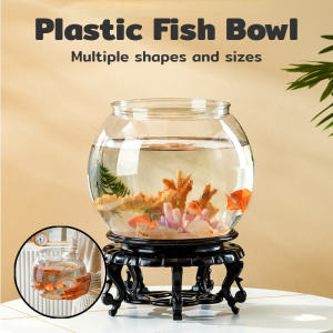 Plastic Fish Bowl Transparent Fish Tank Home Desktop Decorative Goldfish Tank Mini Aquarium