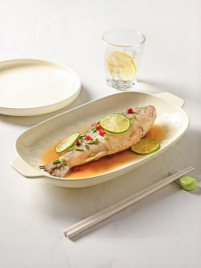 MODERN SWEETHOME | Household New Steaming Fish Plate Oval