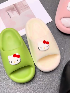 Dép Quai Ngang Nữ Họa Tiết Mèo Cute Màu Pastel Xinh Xắn Dép Nữ EVA Mang Êm Nhẹ Chống Thấm Nước