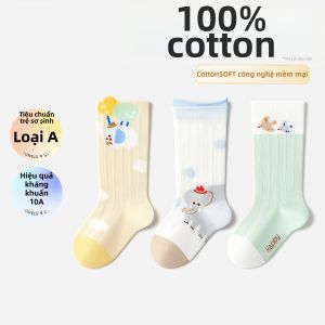 Vớ Mỏng Thigh-High Chống Muỗi Thiết Kế MESH 100% Cotton