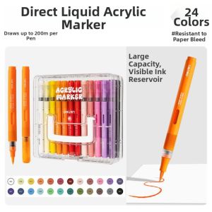 Water-Soluble Non-Bleed Layerable Washable Acrylic Marker Pen