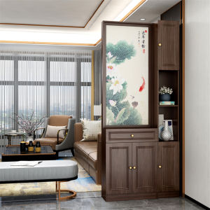 Modern Minimalist New Chinese Style Living Room Entrance Partition Cabinet Multi-Function Storage Shelf Home Decor Furniture