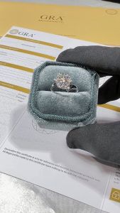 เดอร์ฮอล์ แหวนเพชรเม็ดชูสูตร 4ครั้ง 92.5% ชุบทองคำขาว รูปแบบ Silver 925