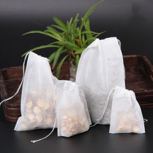 Tea Herb Filter Bag Disposable Drawstring Non-Woven Fabric  Pouch 100pcs 50pcs