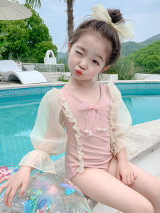 Princess Style Childrens One-Piece Swimsuit UV Protection Girls Swimwear Summer Fashionable Kids Bathing Suit Female Toddler