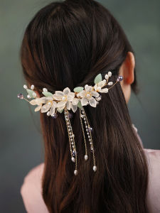 Forest Fairy Style New Chinese Style Hair Clip With Tassels and Flowers
