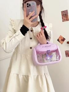 100% Authentic Sanrio Hello Kitty Cosmetics Bag Storage Bags Cartoon Polyester Material Dual Zipper Travel Portable Kuromi Birthday Gifts Melody C036-1424 3371-1729 3290-1730 3240-484