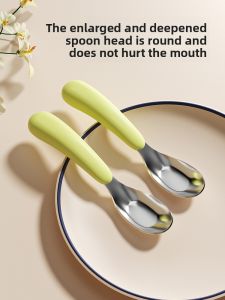 OUSKA | Food Grade 316 Stainless Steel Baby Spoon Set Small Size Deep Soup Spoon
