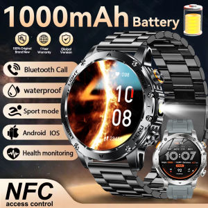 New Men Military Outdoor 1000mAh Battery Smart Watch GPS NFC Watches 3ATM Waterproof Swim 1.7-inch HD Bluetooth Call Smartwatch