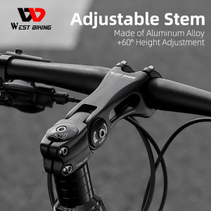 WEST BIKING Adjustable Bicycle Stem Aluminum Alloy MTB Road Mountain Bike Stem Adjustable 120 Degree Bicycle Handlebar Stem 31.8*110/125/140MM