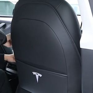 Tesla 2024 Model 3 Highland Car Seat Mat Protector Anti Kick Full Leather Backseat Cover Mat Tesla Accessories【1 Set】