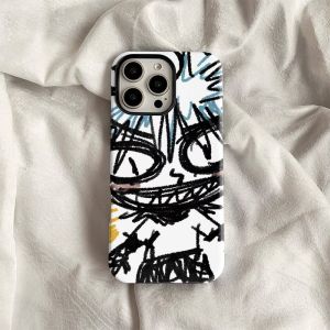 Full-Time Hunter Doodle Qi Two-In-One Film Mobile Phone Case Compatible with Apple 16 Huawei Soft Shell Anime Style Protective Cover