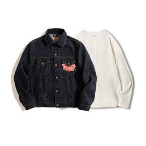 MADEN | Retro Washed Dark Denim Jacket