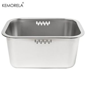 Portable Washing-up Bowl 10L Large Stainless Steel Dishpan Multipurpose Kitchen Sink Bowl Dish Tub Vegetable Washing Basin