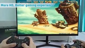 2.4G Video Game Console Dual 4K Wireless Game Controller 10000 Game 64GB /32GB Game Retro untuk PS1/GBA Penjualan Langsung ERIP