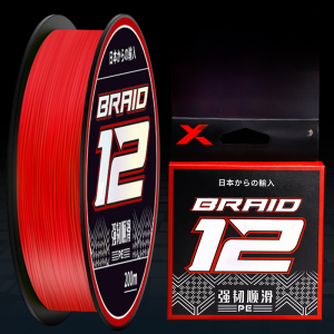 Đàn Cá Hồi Màu Đỏ Siêu Trơn Tru Chống Mài Mòn 12 Sợi Dây Câu Cá PE Dây Dẫn Đường Xa Dây Dẫn Chính Dây Dẫn Đường Xa