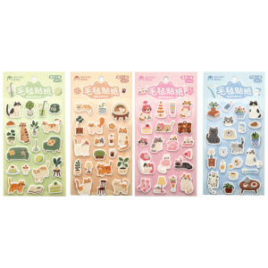Mr.paper | Mr.Paper Chủ Đề Mèo Dễ Thương Miếng Dán Nỉ Dẹt 4 Gói Bộ Sưu Tập Thú Cưng Kawaii Trang Trí Văn Phòng Phẩm Để Trang Trí Sổ Tay & DIY