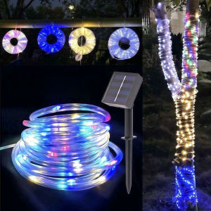 200/100/50 LED Outdoor LED Solar Tube Rope Fairy Light Christmas Decoration Solar Hose String Light For Garden Fence Yard Balcony