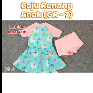 Baju Renang Anak Perempuan Motif/ Baju Renang Anak Cewek Rok/ Swimsuit kode GR7
