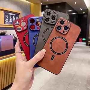 Luxury Retro Classics Sheepskin Magnetic Case For iPhone 18 Pro Max 13 14 15 16 17 Pro for Magsafe Shockproof Protect Slim Cover