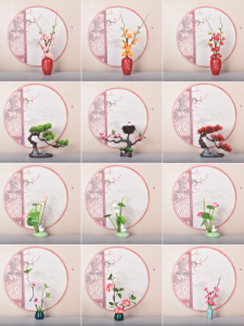 Hotel Style Ceramic Plate Decoration Kitchen Flower Herb Decorative Dish Creative Small Ornament for Restaurant Sushi Cold Dish