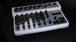 BOMGE professional 8-channel audio mixer with built-in 99DSP Line Mixer DC 5V with MP3 PlayerBluetooth U disk 48V effects USB recording Ideal for Small Clubs or Bars Studio Recording