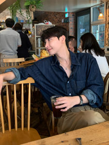 DAVID&ME | Vintage Retro Korean Design Mens Denim Shirt