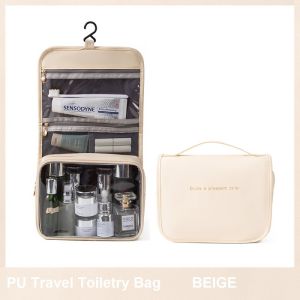 Waterproof PU Leather Travel Toiletry Organizer with Portable Design C14