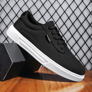 Large Size Mens Canvas Shoes Low Top Flat Bottom Casual Sports Trendy Wide Fit Autumn Season Breathable round Toe Rubber Sole