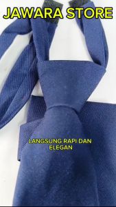 Dasi Biru Dongker Formal Polos Pria Instan
