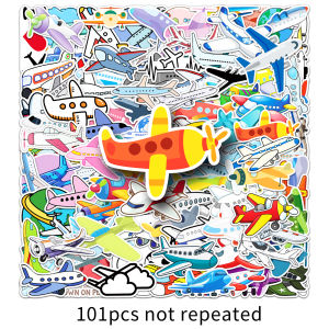 101-Piece Set Cartoon INS Style Airplane Decal Stickers Vehicular Graffiti Decorative Water Cup Guka Sticker Album Supplies